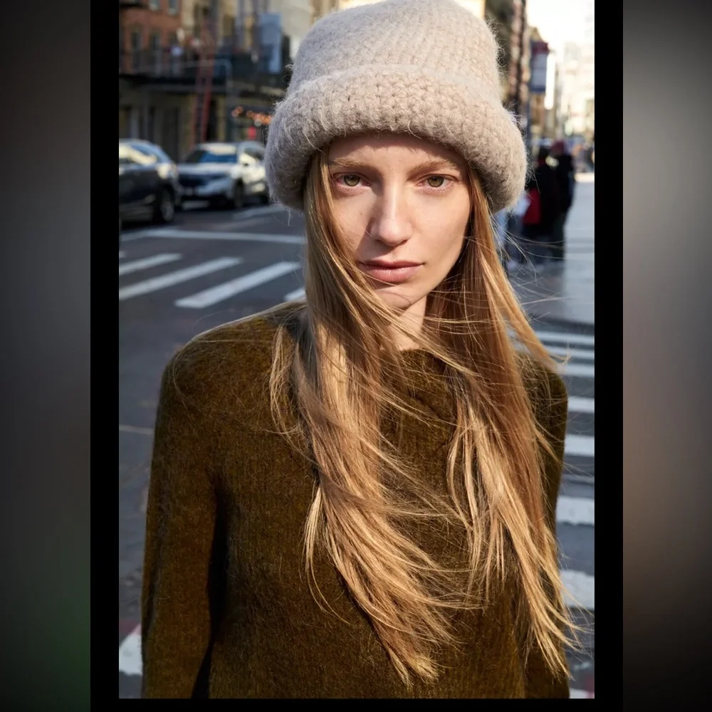 Zara chunky knit cuffed hat